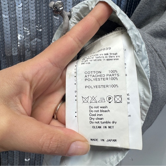 Sacai Grey Sequin Sweatshirt Tunic Dress - Picture 6 of 12